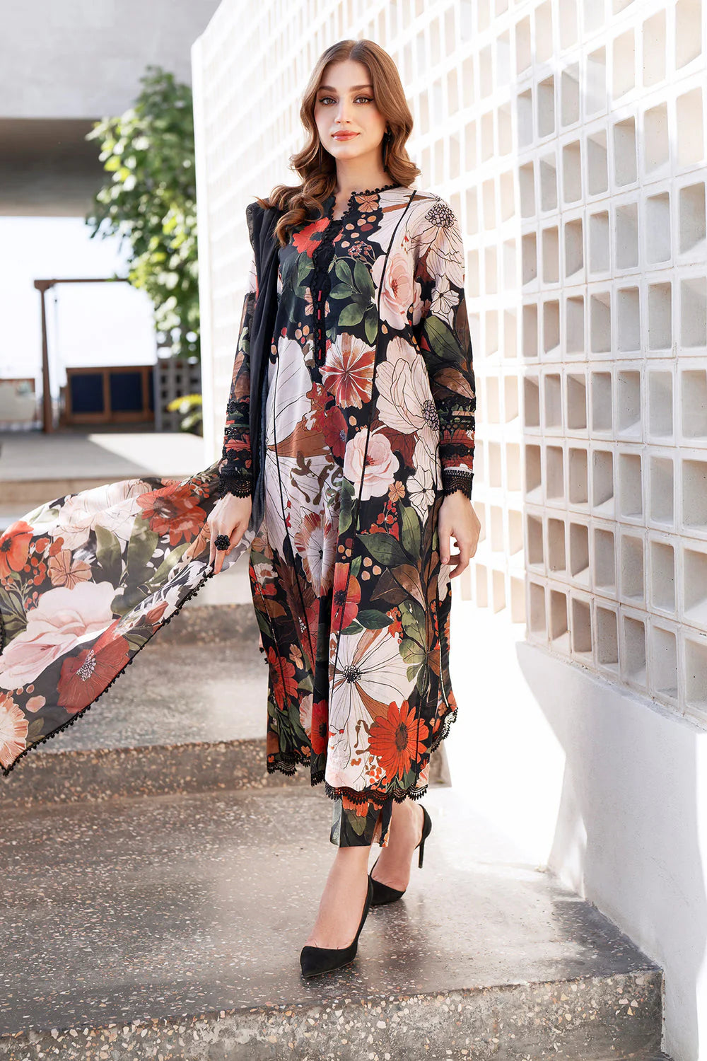 BQ 35-3 Piece Unstitched Digital Printed Khaddar Suit