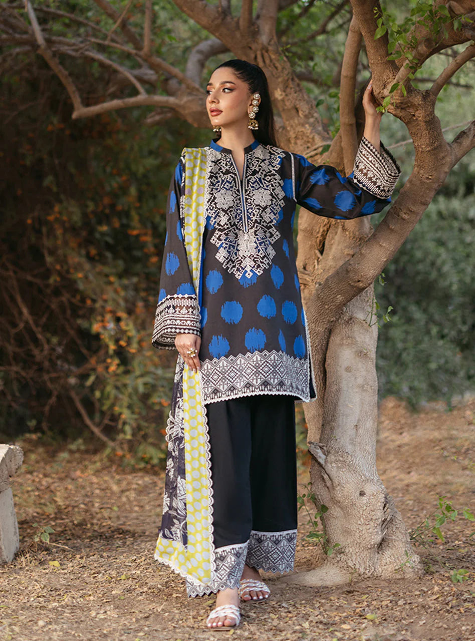 ZC 05-3 Piece Printed and Embroidered Lawn with Lawn Dupatta