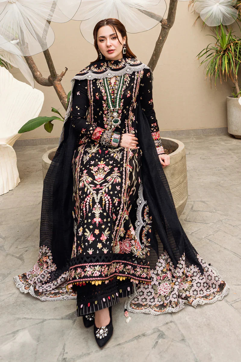 QL 2655-3Pc Embroidered Lawn Shirt with Embroidered Chiffon Dupatta
