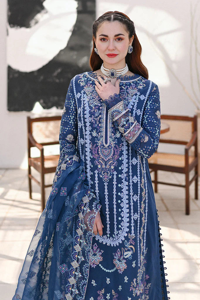 SP 2545-3 Piece Embroidered Lawn Shirt with Embroidered Organza Dupatta