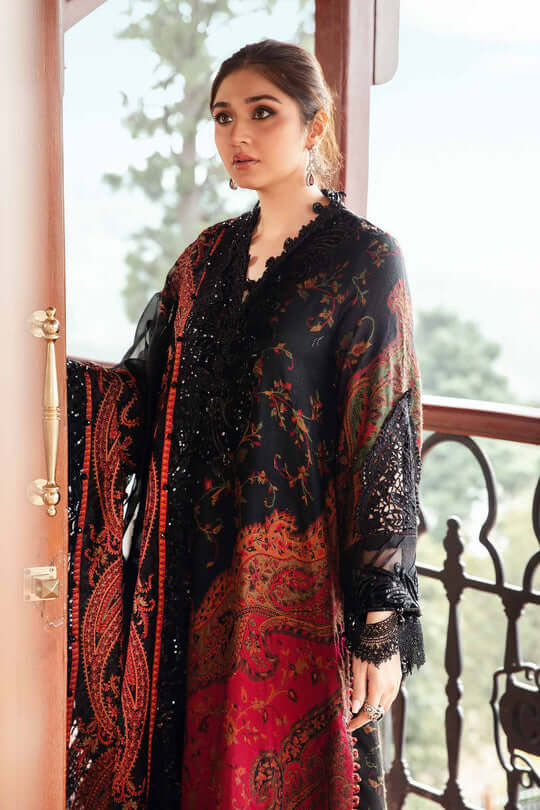 MB 450-3 Piece Unstitched Digital Printed Embroidered Lawn Suit ( Printed Poly Lawn Dupatta )