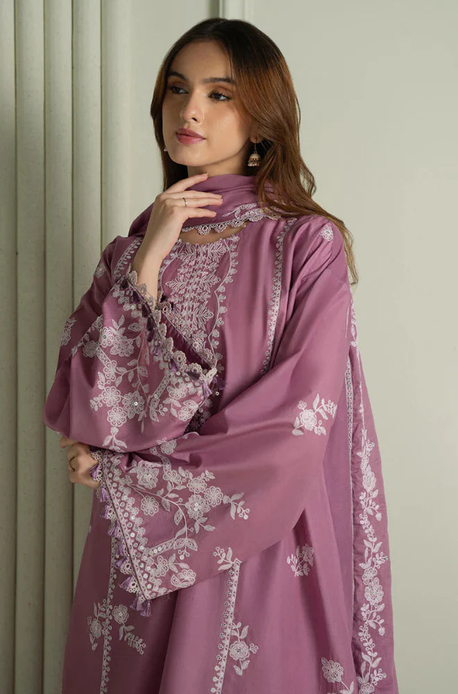 CS 900-3 Piece Unstitched Fully Embroidered Dhanak Suit