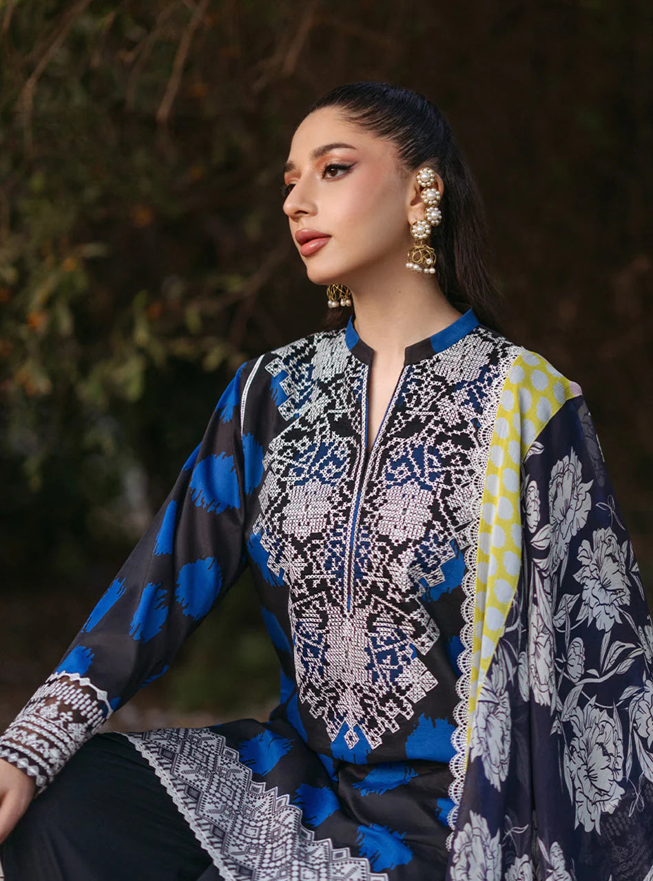 ZC 05-3 Piece Printed and Embroidered Lawn with Lawn Dupatta