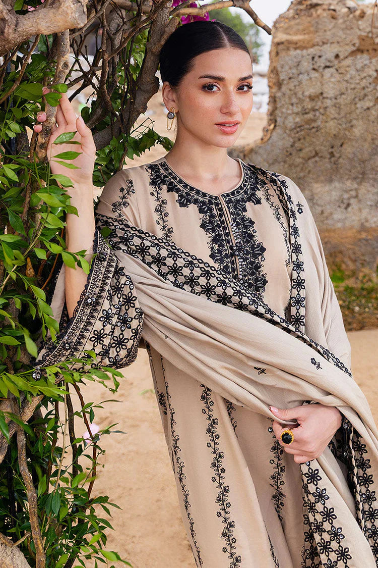 3 Piece Unstitched Fully Embroidered Dhanak Suit