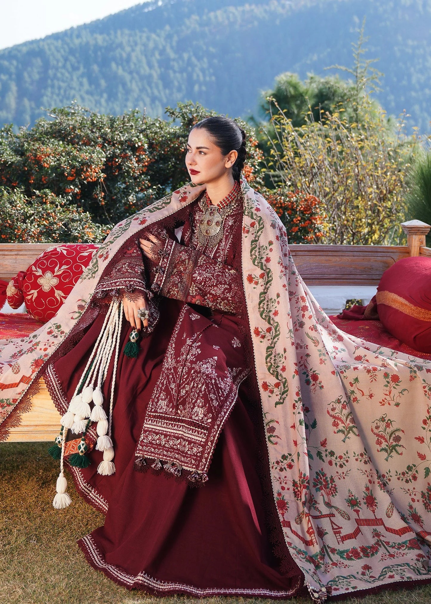 3 Piece Unstitched Fully Embroidered Dhanak Suit