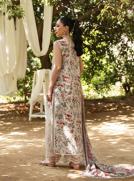 ZC 102-3 Piece Unstitched Embroidered Lawn Suit ( Fine Printed Lawn Dupatta )