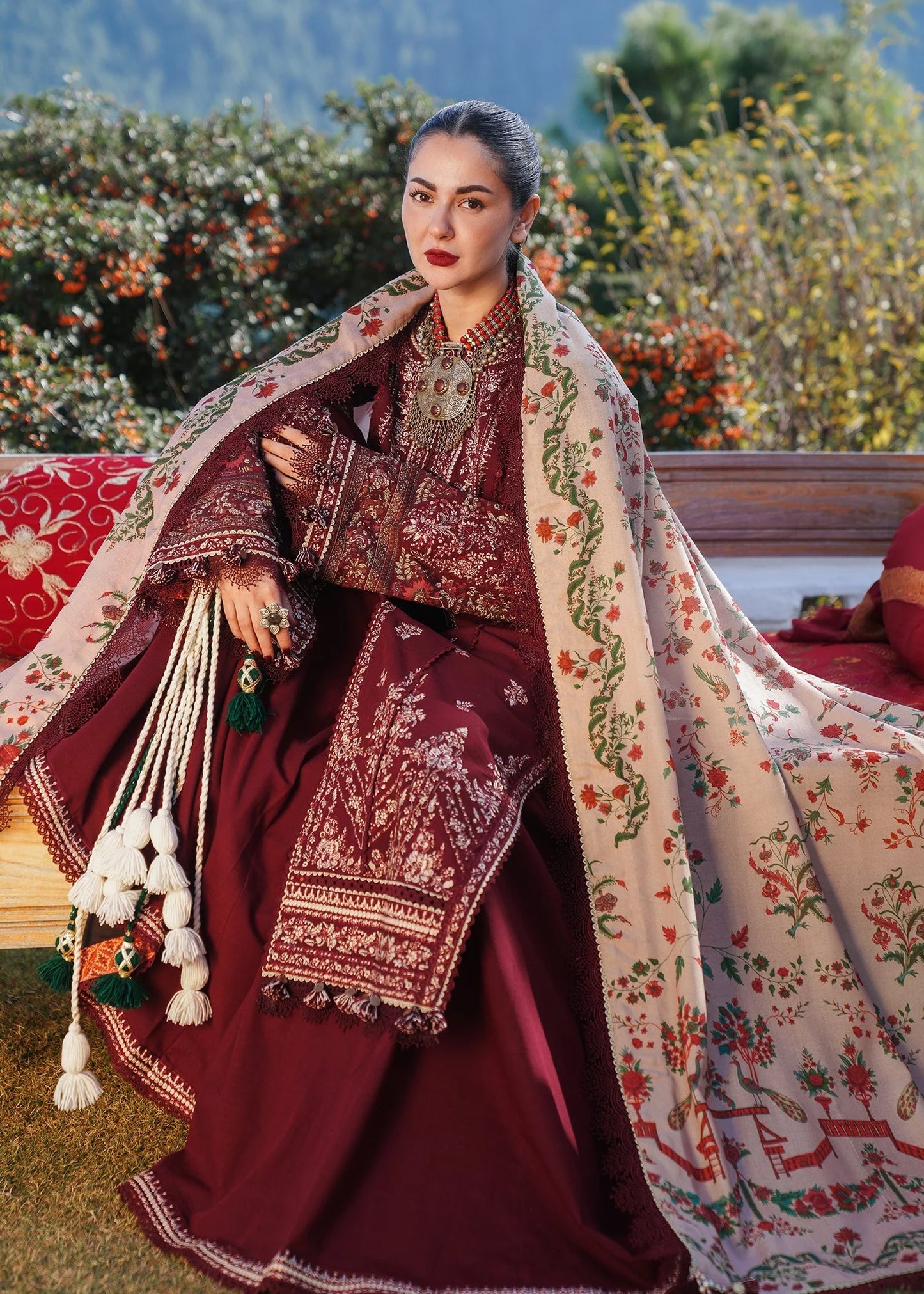3 Piece Unstitched Fully Embroidered Dhanak Suit