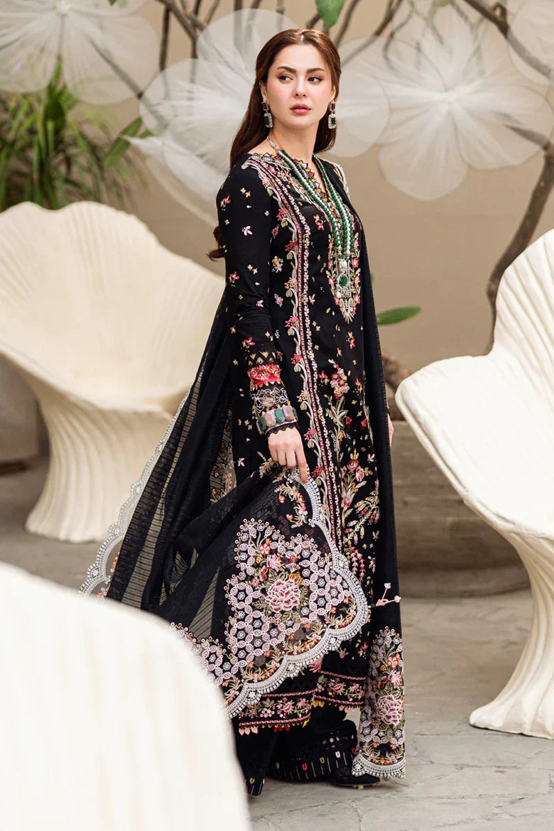 QL 2655-3Pc Embroidered Lawn Shirt with Embroidered Chiffon Dupatta