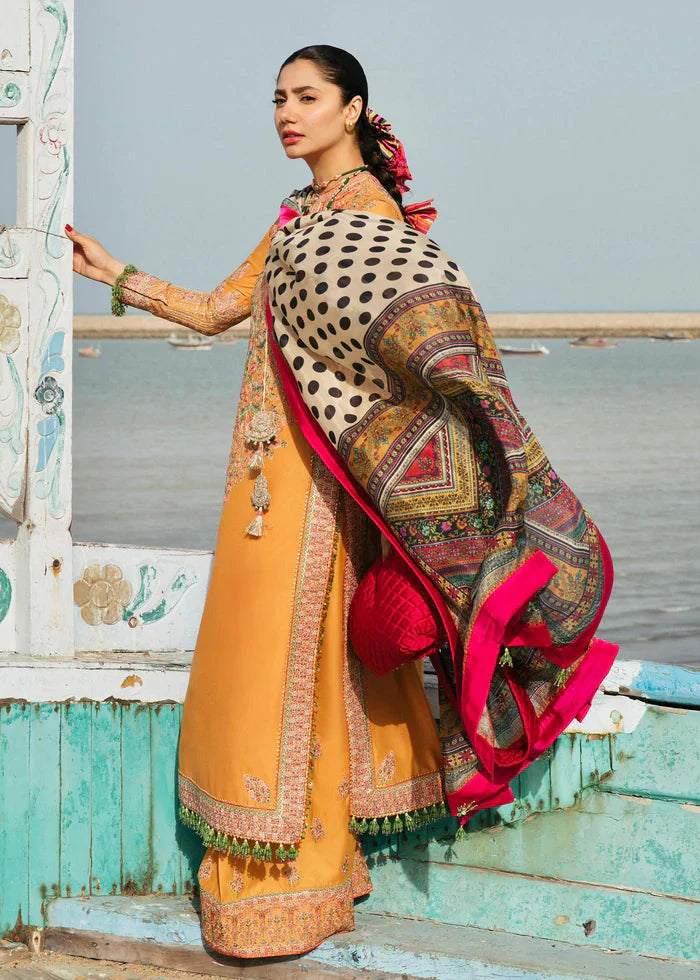 3 Piece Unstitched Fully Embroidered Dhanak Suit