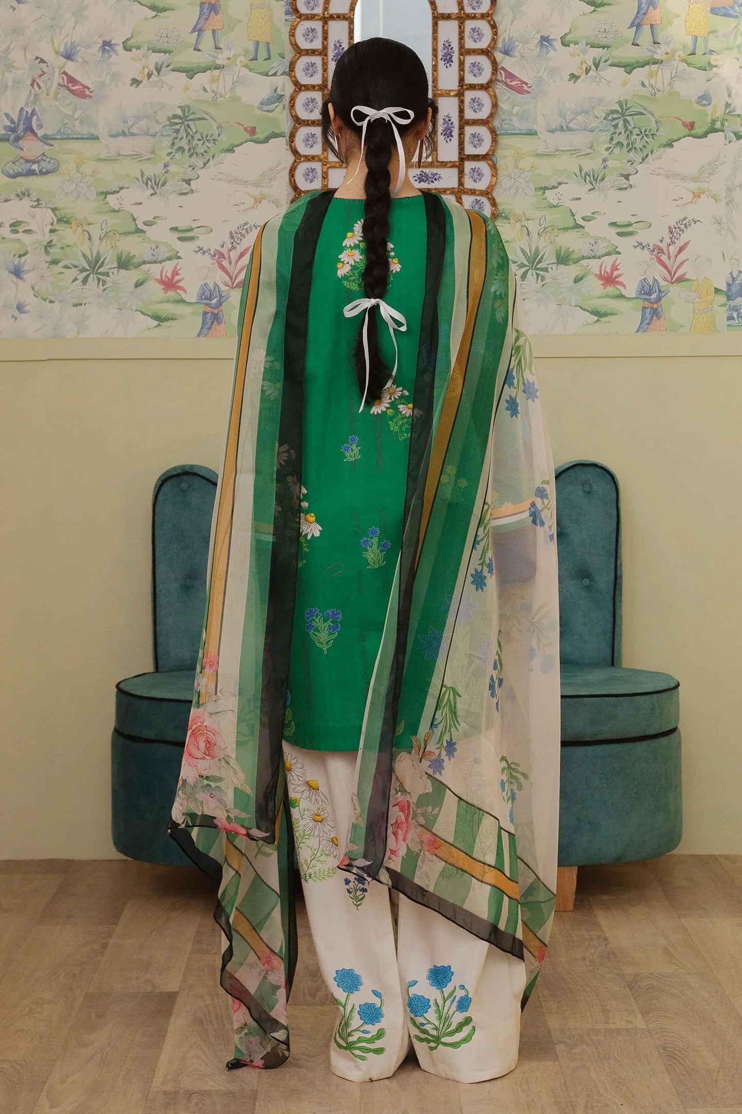 CO 498-3Pc Digital Printed Lawn Shirt with Printed Dupatta