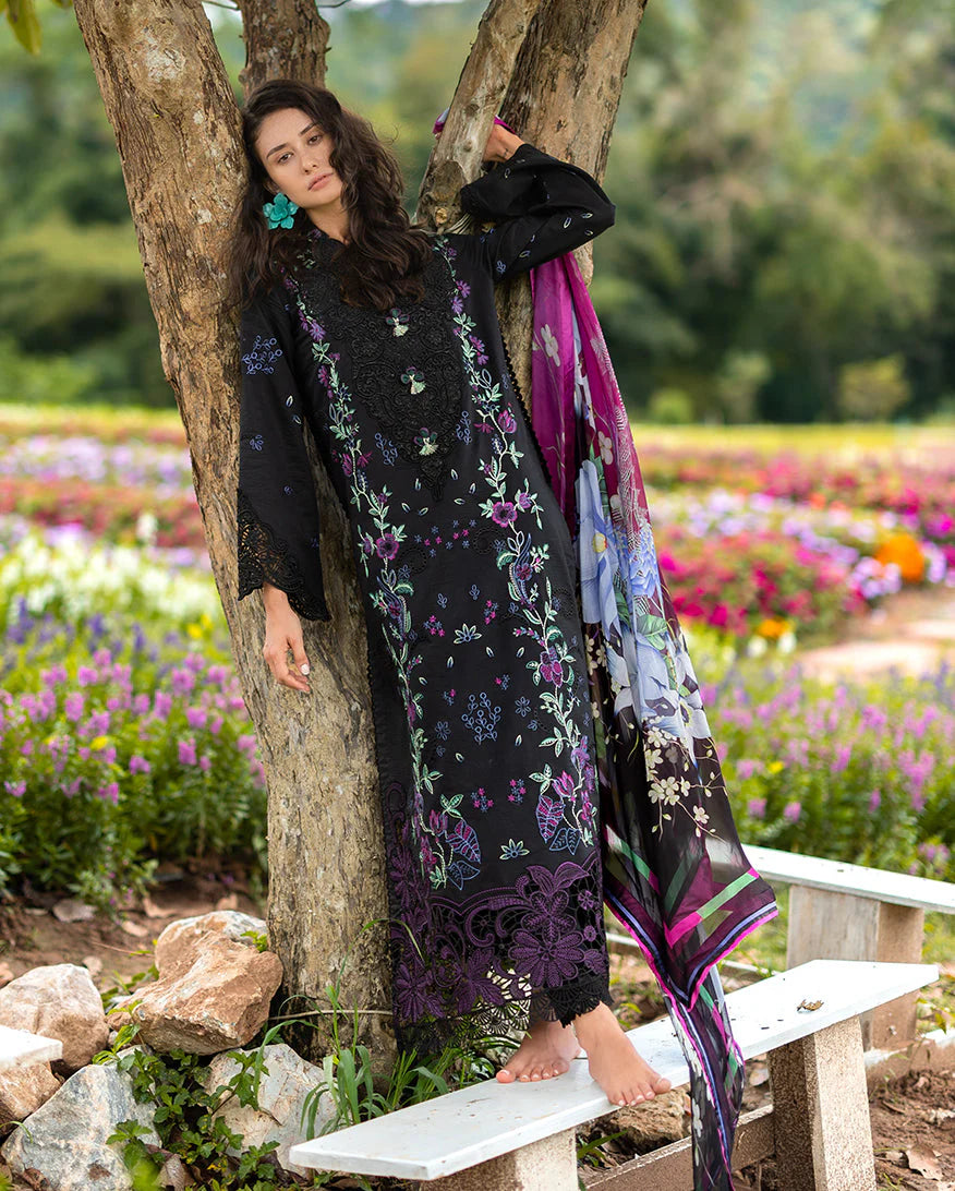 MS 2745-3 PieceUnstitched Embroidered Lawn Suit