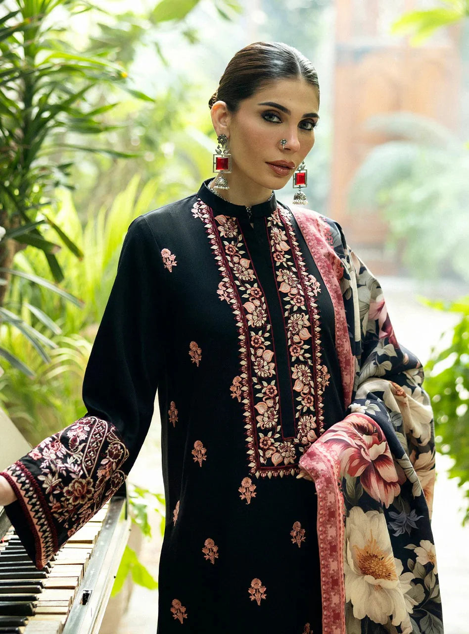 3 Piece Unstitched Fully Embroidered Dhanak Suit