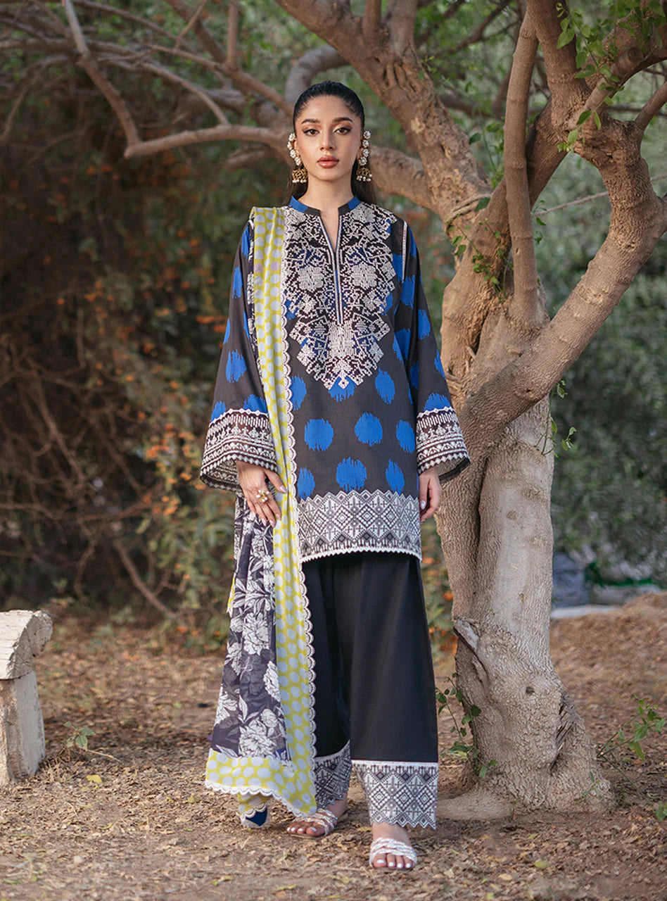 ZC 05-3 Piece Printed and Embroidered Lawn with Lawn Dupatta