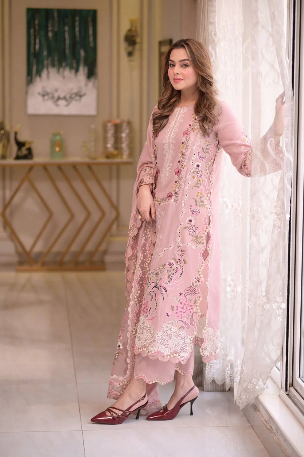 AS 2735-3 Piece Aneela's Luxury Unstitched Lawn Suit