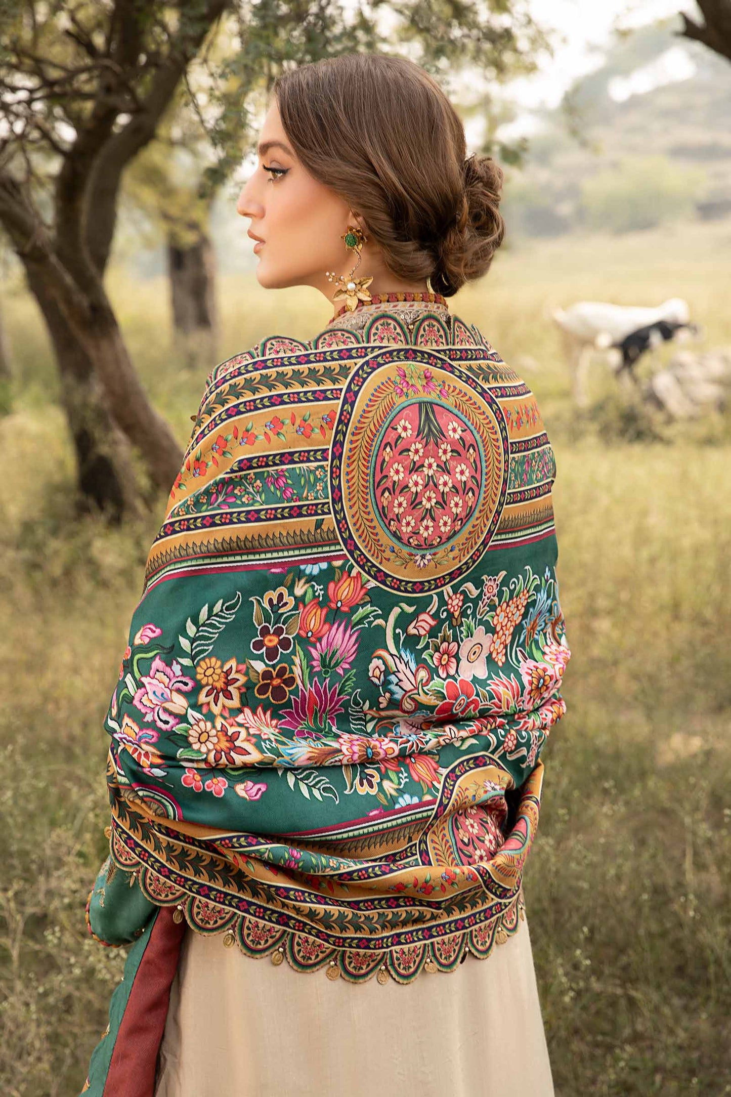 MB 2580-3Pc Embroidered Lawn Shirt with Printed Polly Lawn Dupatta