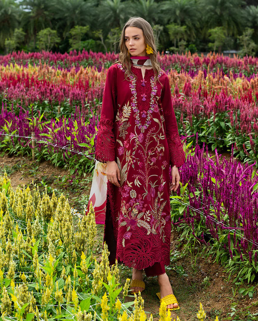 MS 2750-3 Piece Unstitched Embroidered Lawn Suit