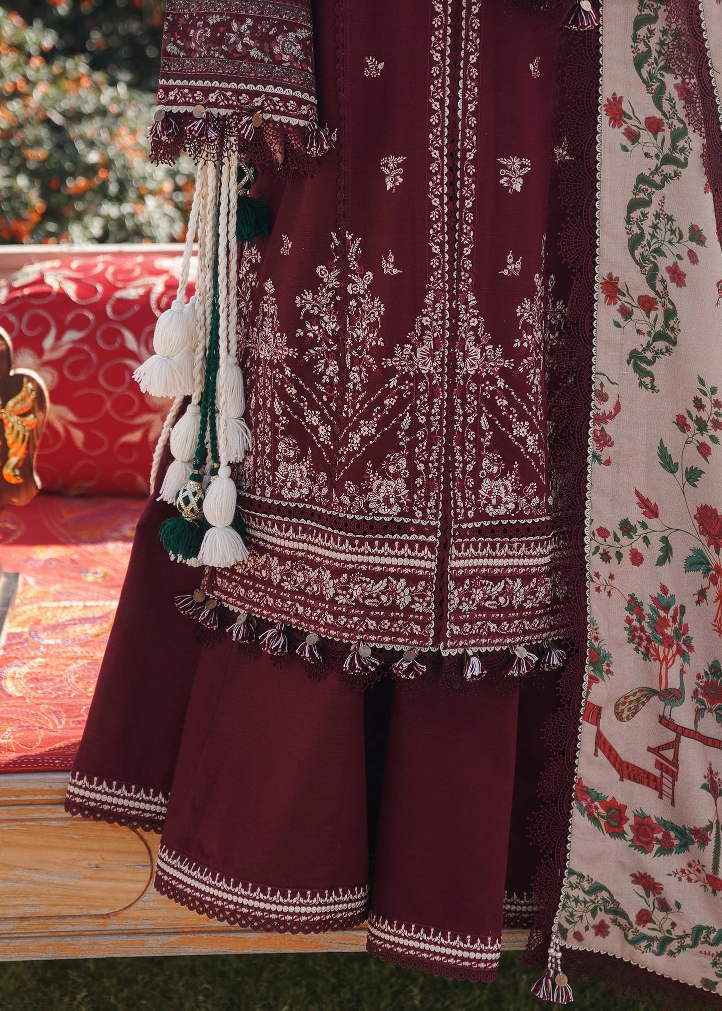 3 Piece Unstitched Fully Embroidered Dhanak Suit