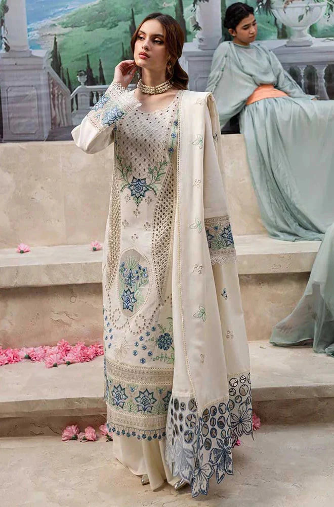MR 2730-3 Piece Unstitched Luxury Embroidered Lawn Suit
