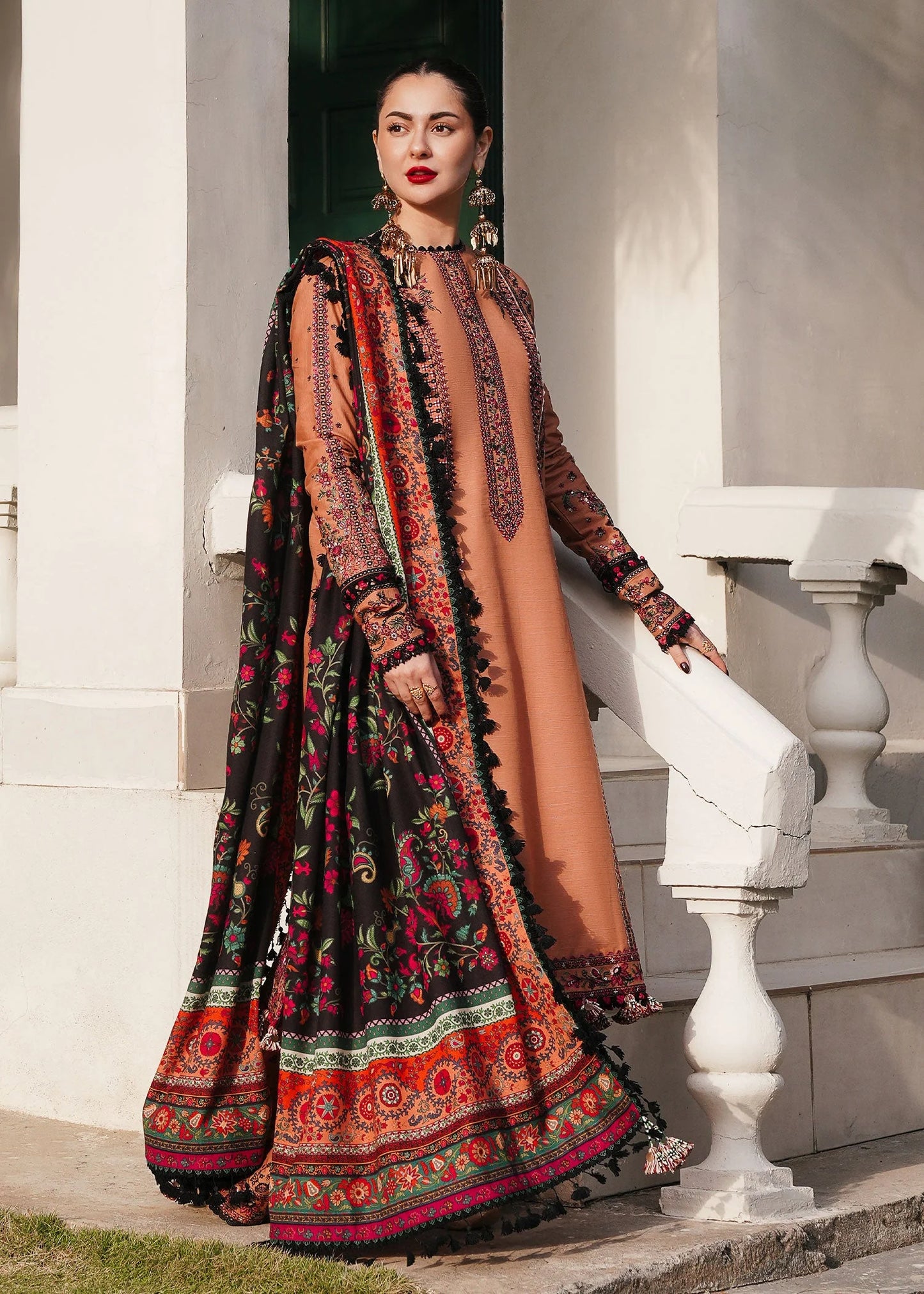 3 Piece Unstitched Fully Embroidered Dhanak Suit