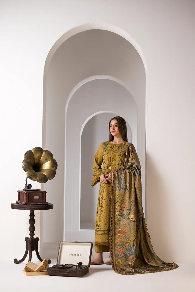 SN 59L-3 Piece Embroidered Lawn Shirt with Printed Poly Lawn