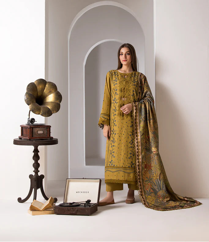 SN 59L-3 Piece Embroidered Lawn Shirt with Printed Poly Lawn