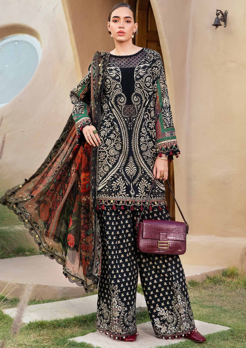 MB 478B-3Pc Digital Printed Lawn Shirt with Printed Lawn Dupatta