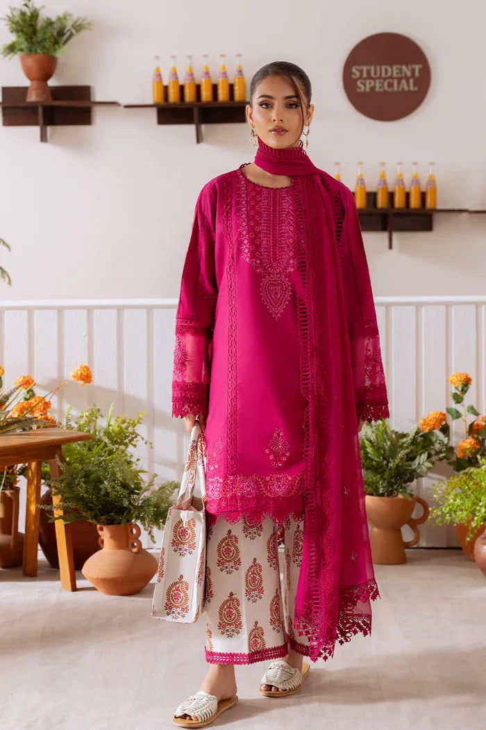 CO 514B-3Pc Embroidered Lawn Shirt with Cotton Net Dupatta