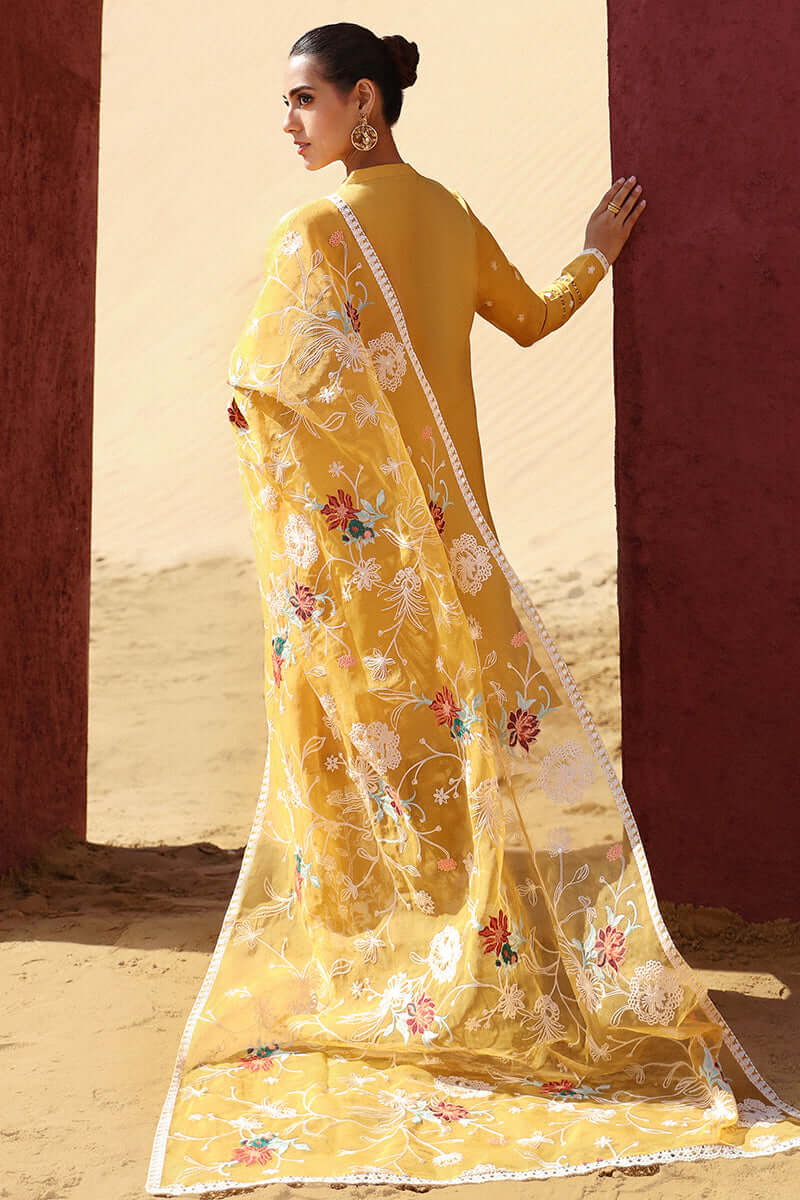 LM 94-3 Piece Unstitched Heavy Embroidered Lawn Suit ( Full Embroidered Organza Dupatta )
