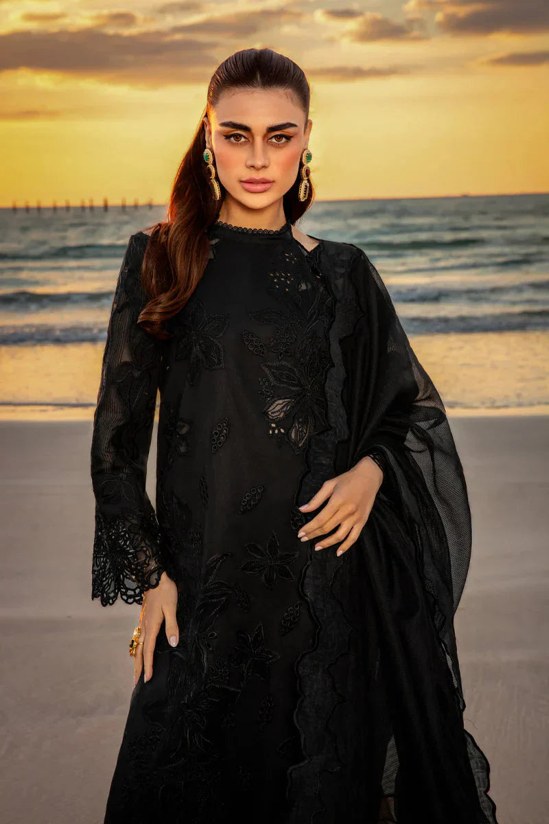 KH 2640-3 Pc Embroidered Lawn Shirt with Embroidered Organza Dupatta With Patches