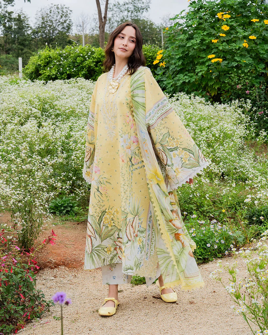 3 Piece unstitched Digital Printed Lawn Suit with Lawn Dupatta