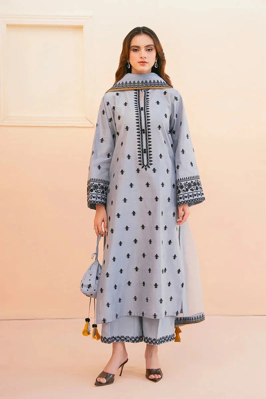 AS 2775-3 Piece-Unstitched Embroidered Lawn Suit