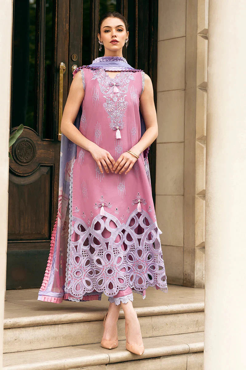 MS 2570B-3 Pcs Embroidered Lawn Shirt with Printed Dupatta