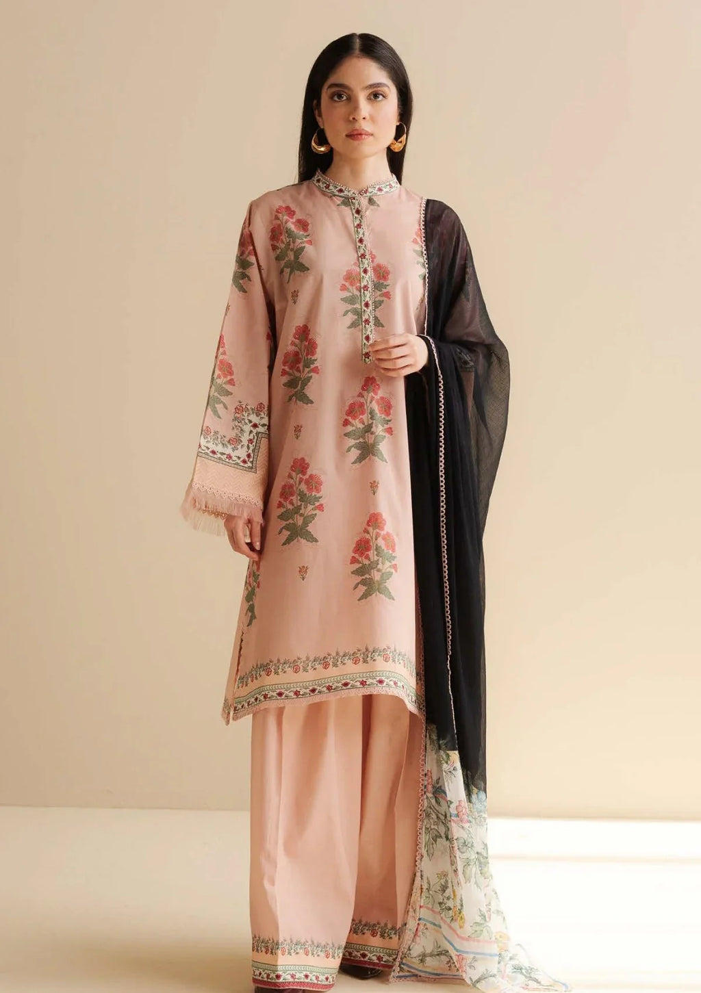 CO 490-3Pc Digital Printed Lawn Shirt with Printed Dupatta