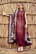 MB 515 - 3 Pcs Unstitched Heavy Embroidered Dhanak Suit with Premium Quality Wool Shawl