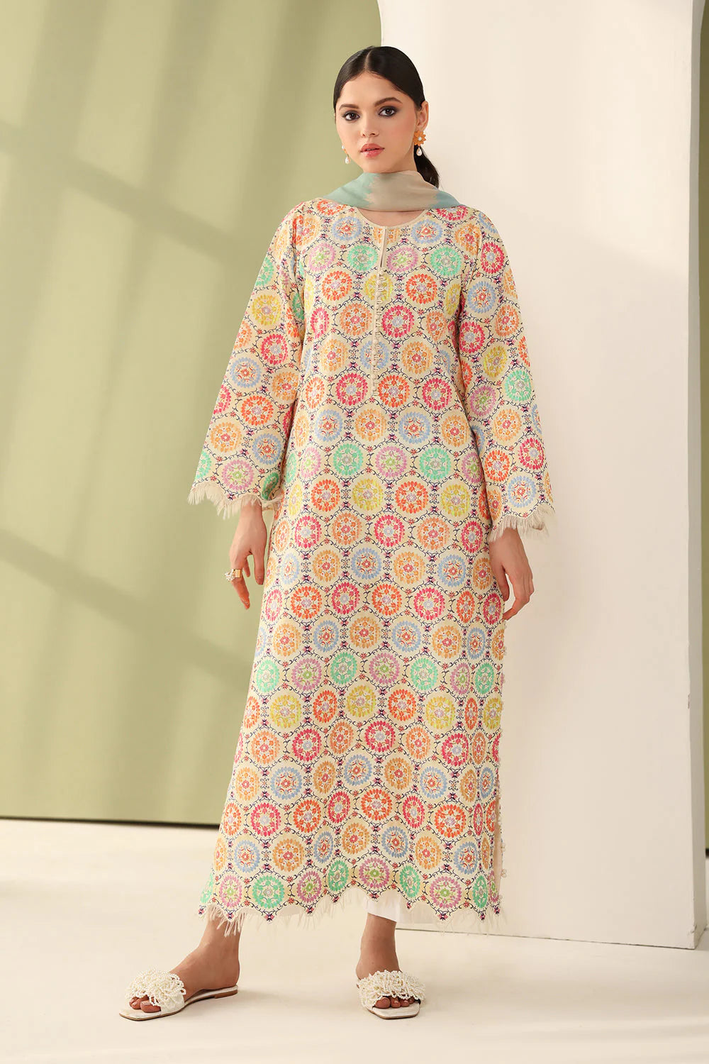 BQ 201-3 Piece Unstitched Printed Lawn Suit