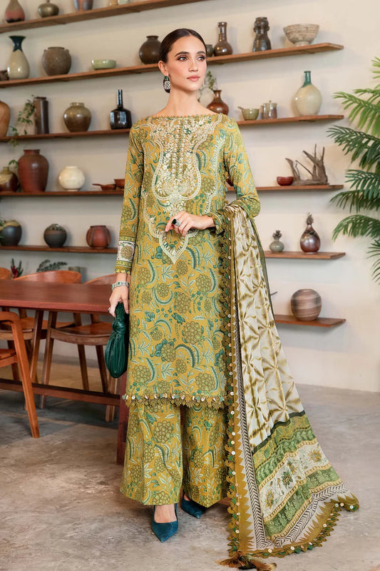MB 456-3 Piece Unstitched Digital Printed Lawn Fabric