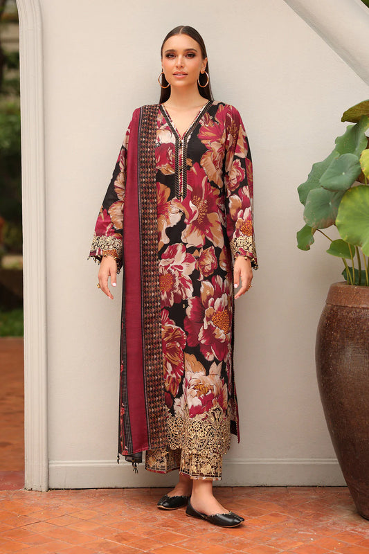 BQ 39-3 Piece Unstitched Digital Printed Khaddar Suit