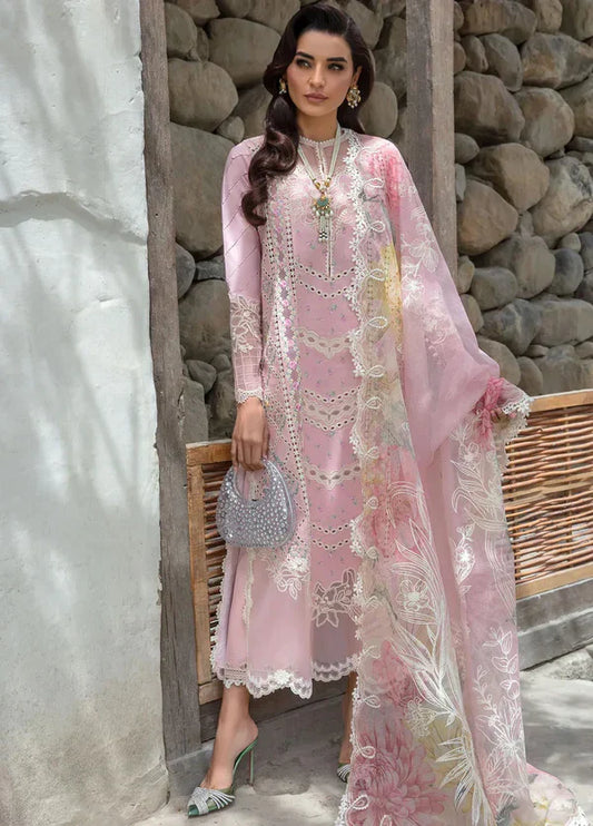 CM 2600-3 Pc Embroidered Lawn Shirt with Embroidered Polly Lawn Dupatta