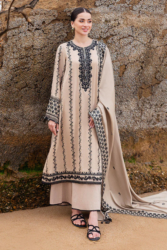 3 Piece Unstitched Fully Embroidered Dhanak Suit