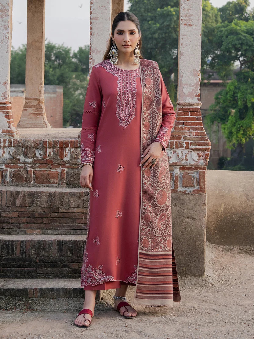 IZ 3070-3 Piece Unstitched Dhanak Fabric with (Digital Printed Shawl)