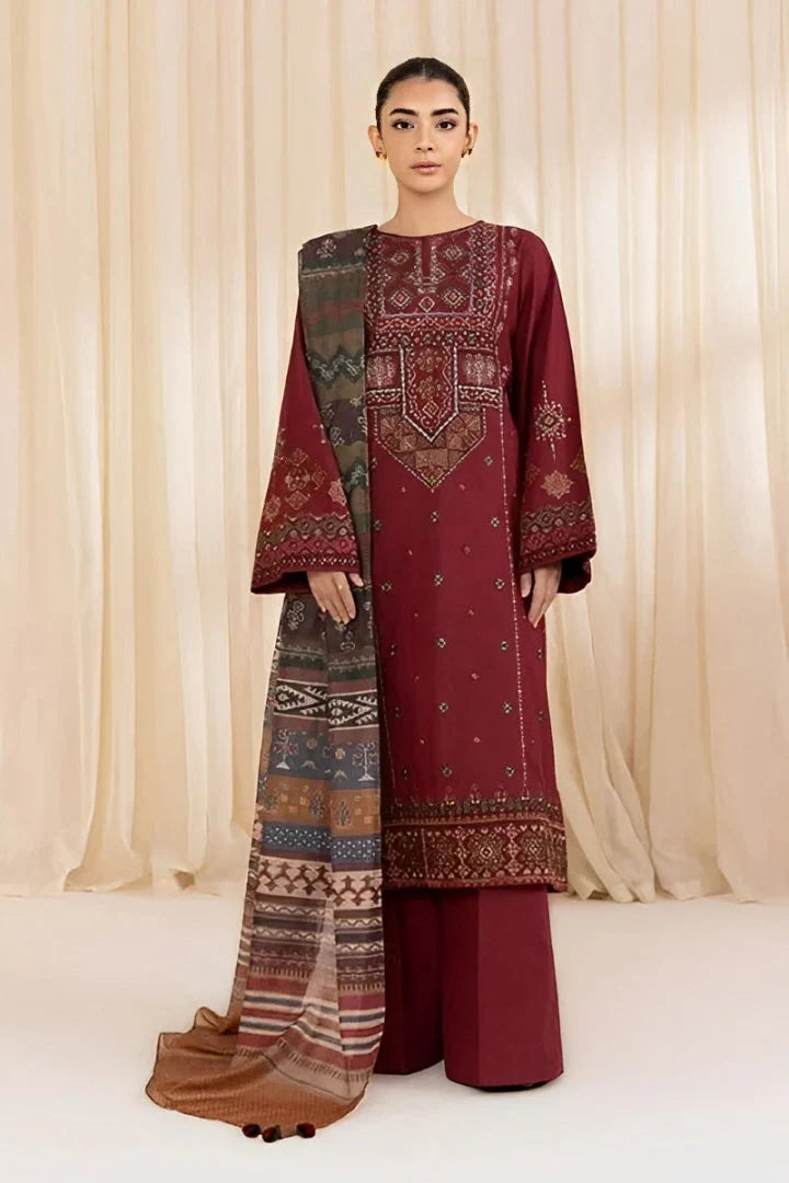SP 2695-3 Piece Unstitched Embroidered Lawn Suit