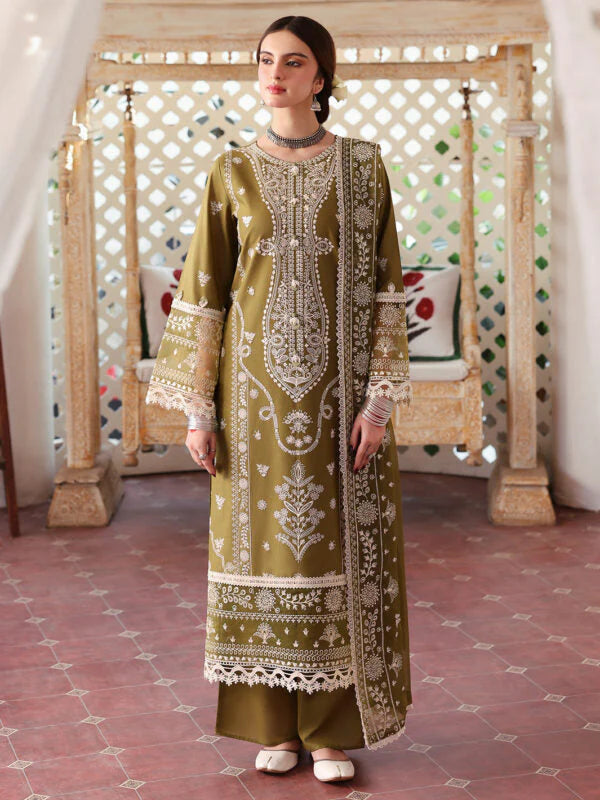 MR 590-3 Piece Unstitched Fully Embroidered Lawn Suit