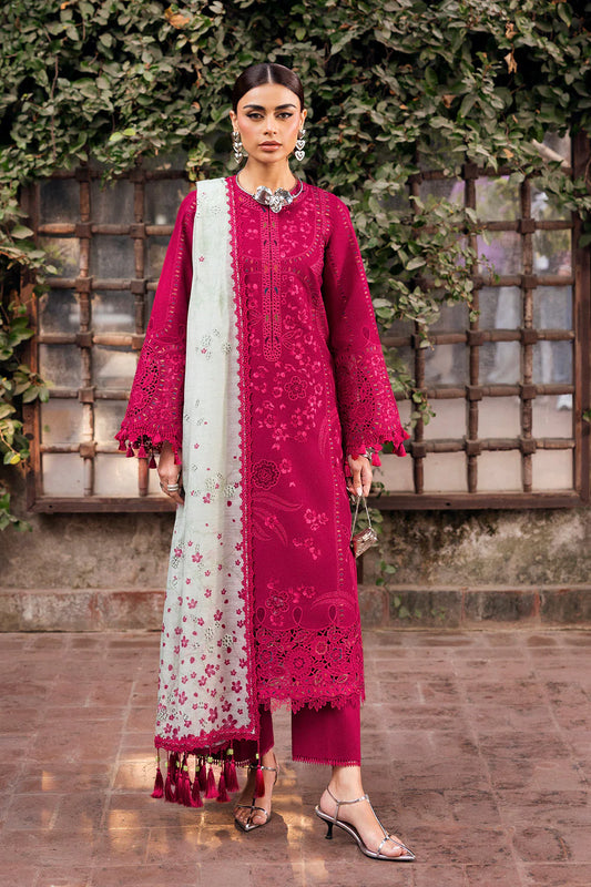JZ 2760-3 Piece Unstitched Luxury Embroidered Lawn Suit