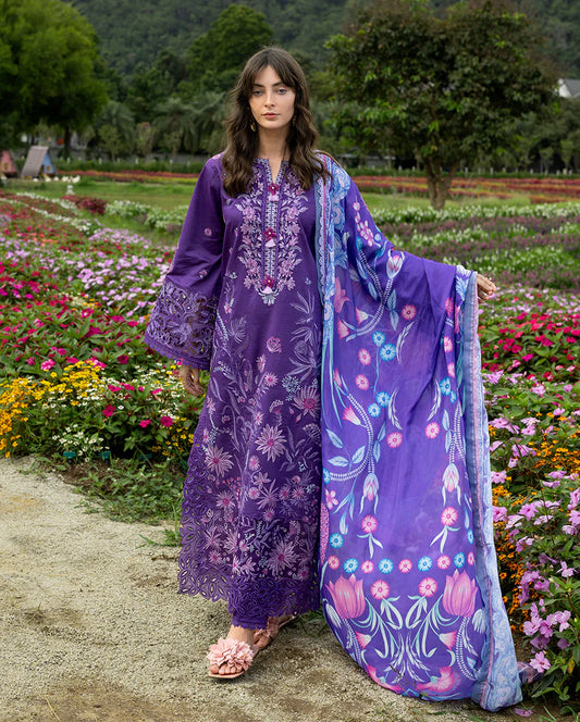 MS 2770-3 Piece-Unstitched Embroidered Lawn Suit