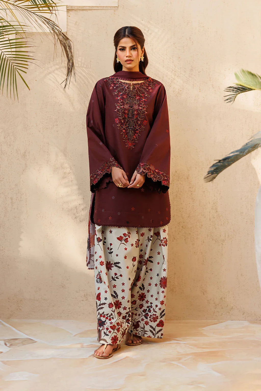 3 Piece unstitched Printed and Embroidered Lawn Suit