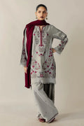 3 Piece Unstitched Fully Embroidered Dhanak Suit