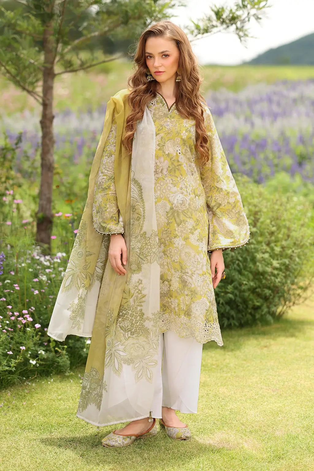 BQ 203-3 Piece Unstitched Embroidered Digital Printed Lawn Suit ( Printed Lawn Dupatta )