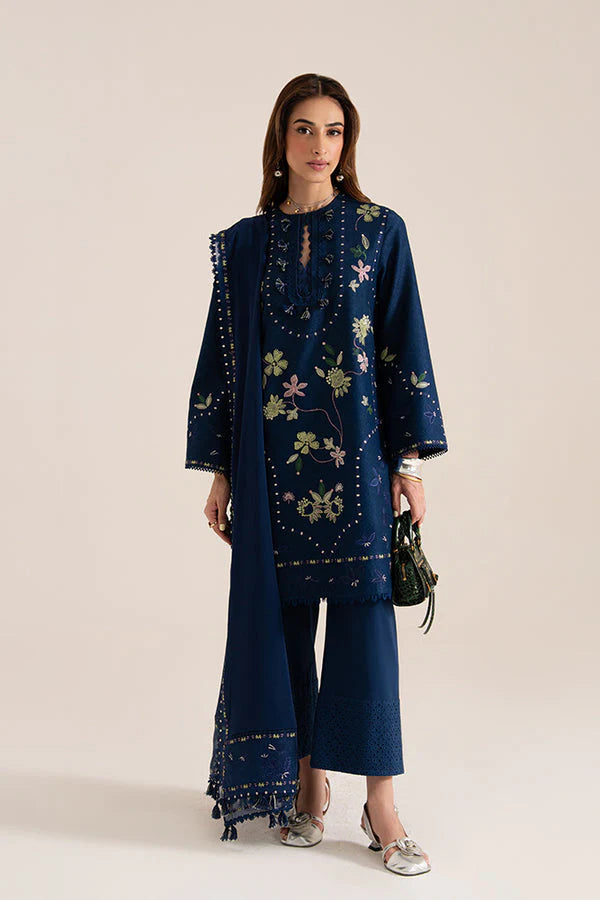 SP 985-3 Piece Unstitched Fully Embroidered Dhanak Suit