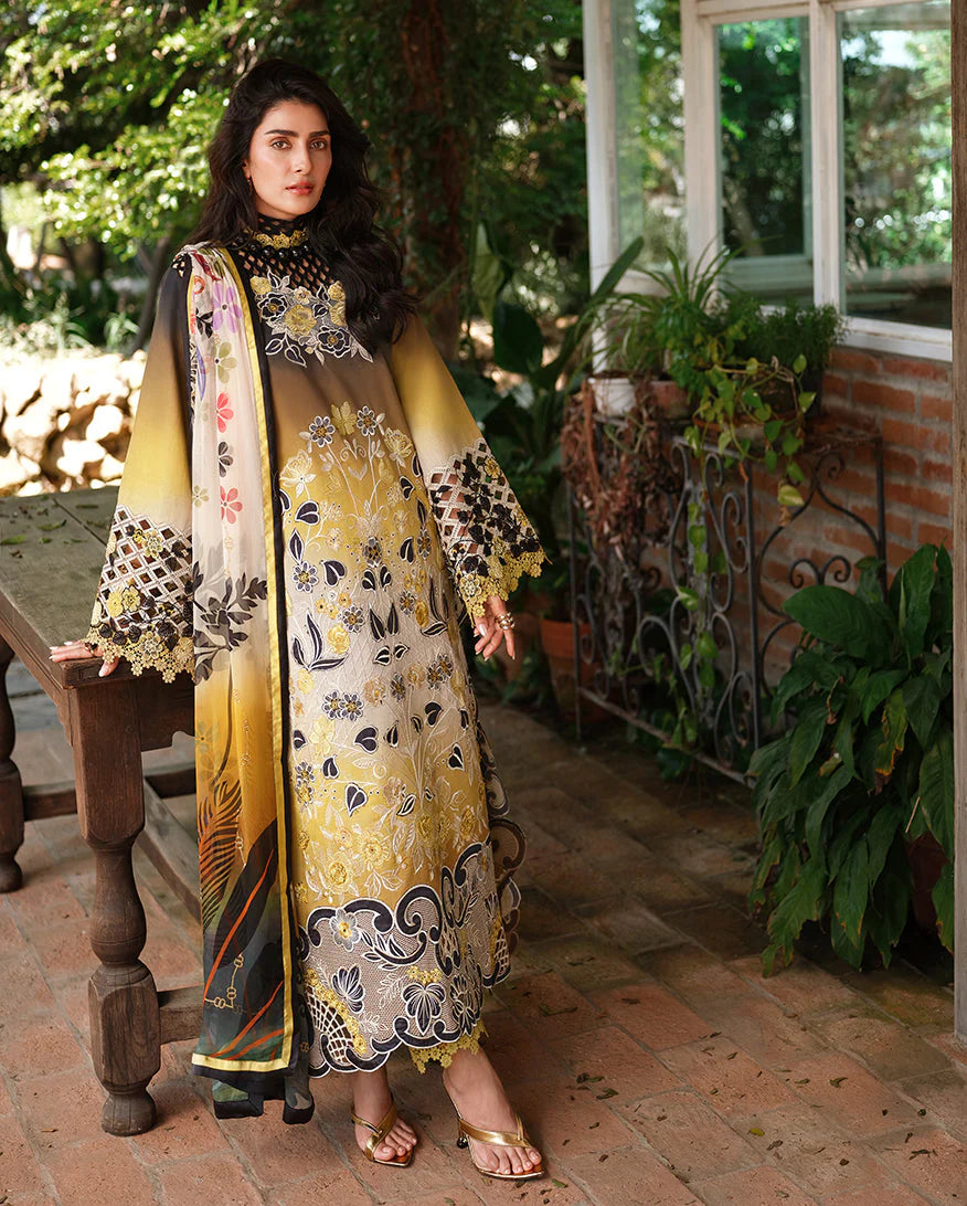 MB 206-3 Pcs All Over Digital Printed Suit with Lawn Printed Dupatta + Extra Patches.