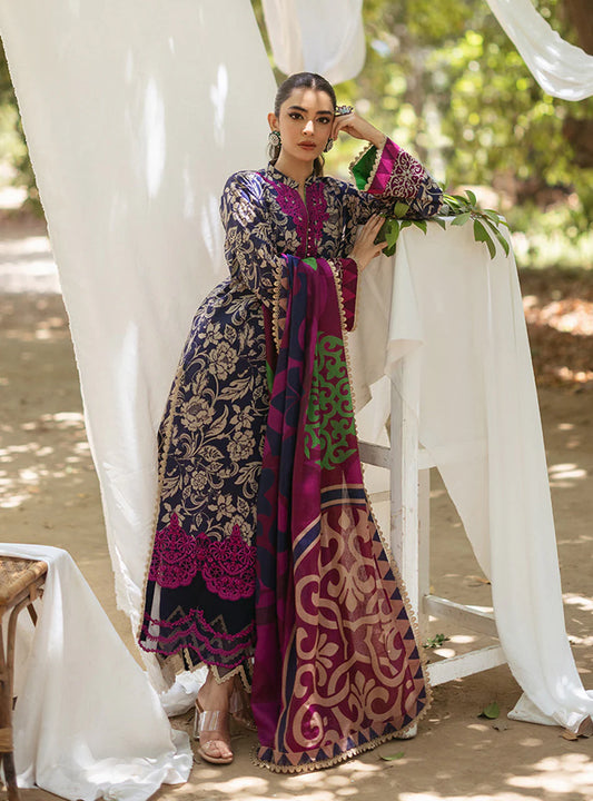 ZC 11-3 Piece Printed and Embroidered Lawn with Lawn Dupatta